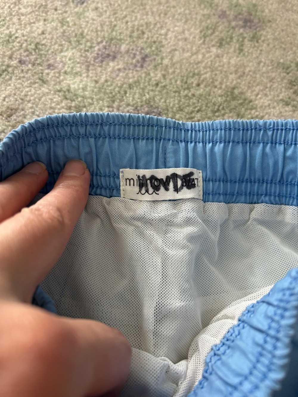 Kids Colorblock Swim Trunks - Blue, White & Yellow - Picture 3 of 4